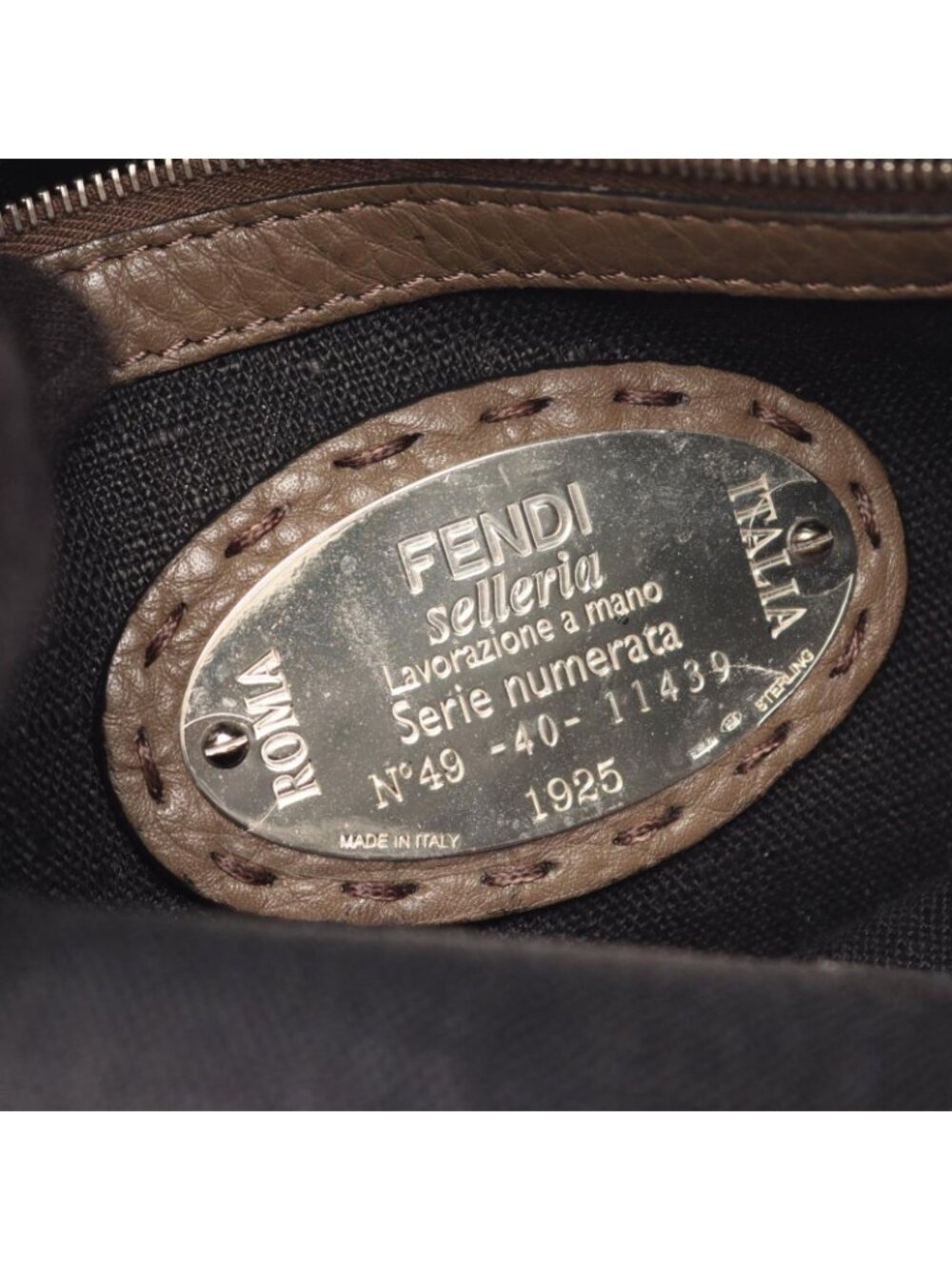 Fendi Shoulder Bag Selleria Gray Leather - Picture 4 of 8